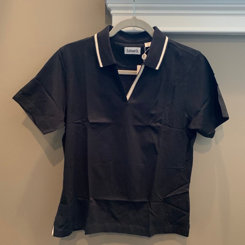 NWT Women's Ashworth Black Golf Shirt Size M